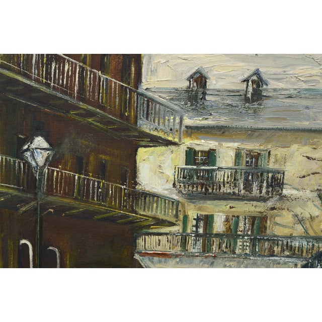 Impressionist Street in the French Quarter, New Orleans, by Melba Dukes Gianelloni, 1968 For Sale - Image 3 of 5