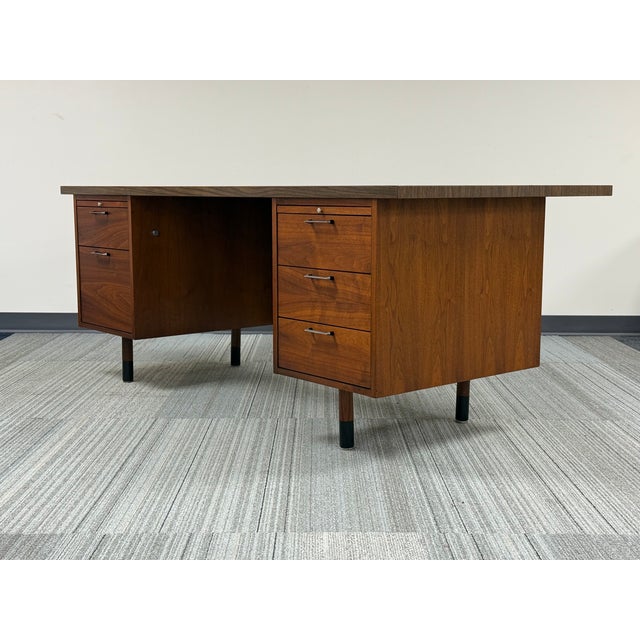 Mid-Century Modern Executive Desk Large Top For Sale - Image 4 of 10
