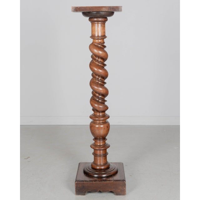 French 19th Century French Louis XIII Revival Barley Twist Column Pedestal For Sale - Image 3 of 13