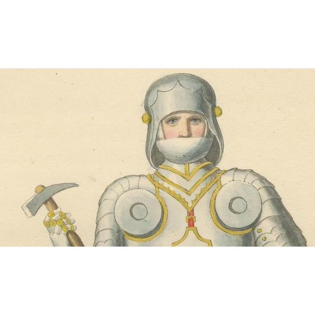Camille Bonnard, Joan of Arc in Armor, Hand-Colored Lithograph, 1845 For Sale - Image 4 of 10