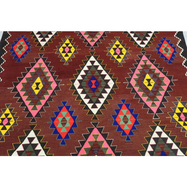 Mid 20th Century Turkish Kilim Rug-5′5″ × 9′4″ For Sale - Image 4 of 13