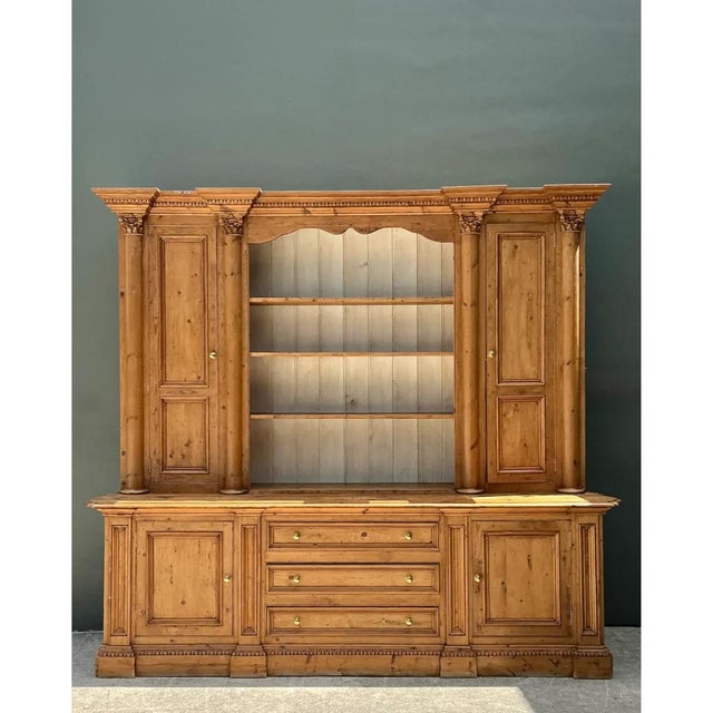 Wood Vintage Monumental Rustic Pine Hutch For Sale - Image 7 of 13