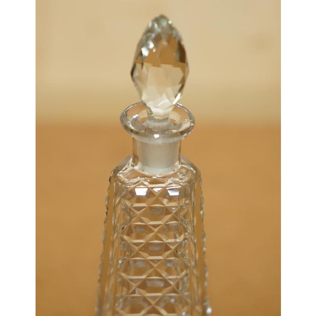 Antique Cut Glass Crystal Collectable Dressing Table Perfume Bottle, 1920 For Sale - Image 6 of 14