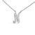 Contemporary 10K White Gold Diamond Accent "N" Initial Script Style Pendant Necklace For Sale - Image 3 of 5