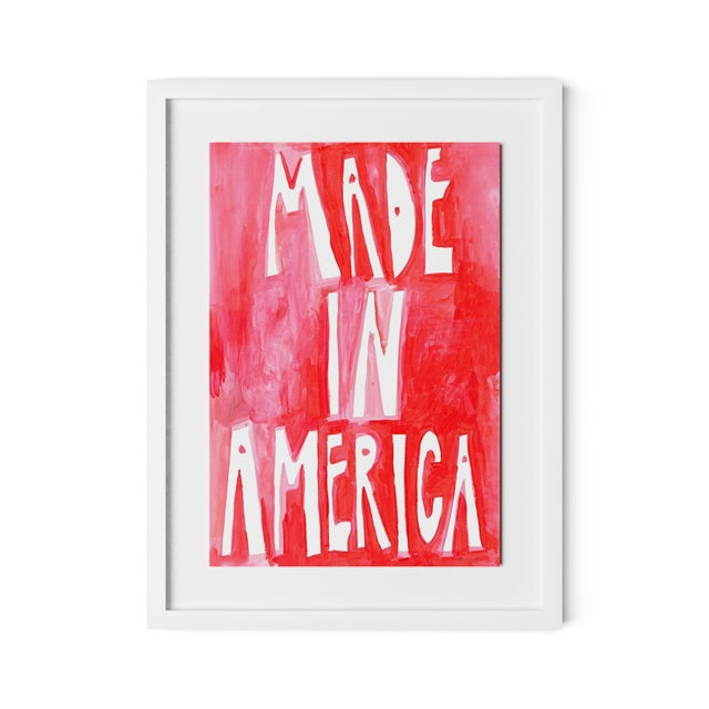 Virginia Chamlee Made In America by Virginia Chamlee in White Frame, Small Art Print For Sale - Image 4 of 4