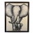 1972 Vintage Framed and Signed Elephant Family Print by Rabindra Danks For Sale