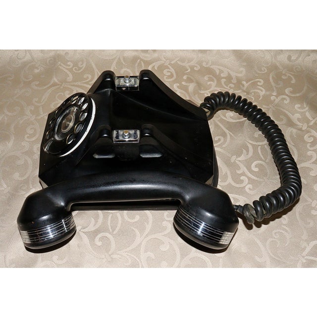 Art Deco 1930's Bakelite Chrome Bands Telephone For Sale - Image 4 of 5