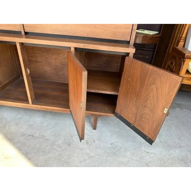 Wood 1960s Stanley Brand Hutch Mid-Century Modern Style Hutch For Sale - Image 7 of 9
