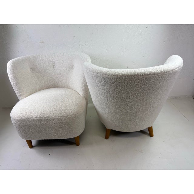 Textile Mid-Century Modern Newly Upholstered Club Chairs After Gio Ponti For Sale - Image 7 of 12