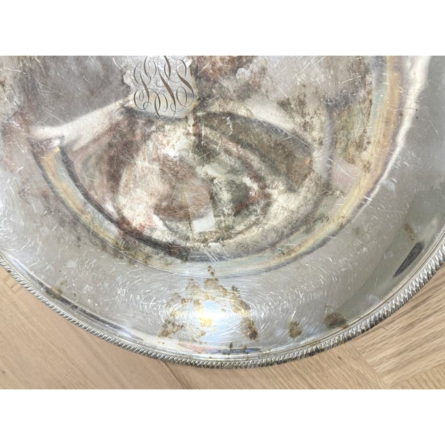 Vintage silverplate serving tray. Made by International Silver Company. Large size. Does show some surface wear and...