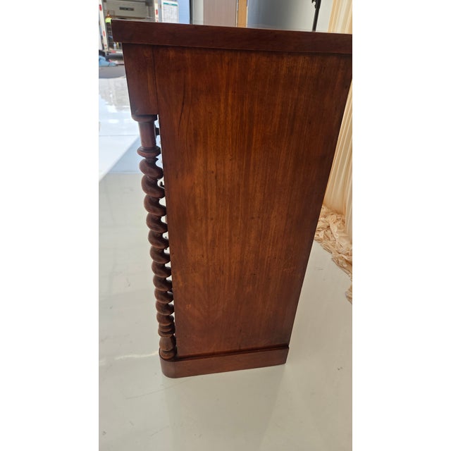 Antique Victorian Mahogany Chest of Drawers (Scotch Chest) Likely From 1850-1870s With Barley Twist Columns For Sale - Image 9 of 18