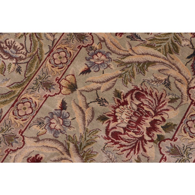 Shabby Chic Marry Gold Pak-Persian Green/Beige Wool Rug - 10'0'' X 14'2'' For Sale - Image 4 of 8