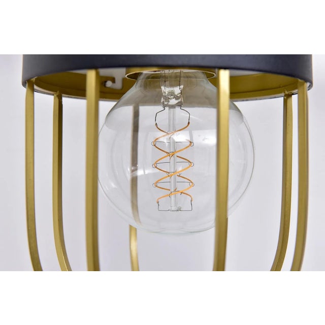 2010s Mitzi Haley Black & Aged Brass Semi-Flush Mount Ceiling Lights - Set of 9 For Sale - Image 5 of 8