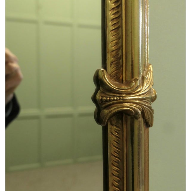 Long Shaped Oval Brass Wall Mirror with Acanthus Leaves, 1960 For Sale - Image 6 of 8