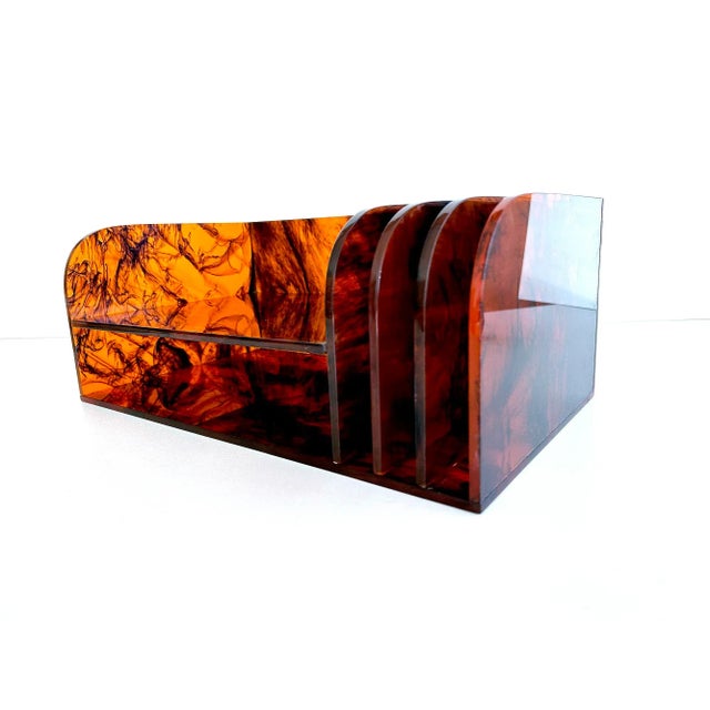 Vintage French Space Age Acrylic Glass Organizer, 1970s For Sale - Image 13 of 18