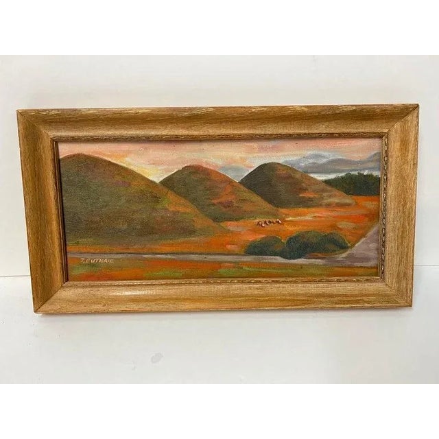 Rustic Small Southwestern Oil on Board of Mountains Signed J Guthrie For Sale - Image 3 of 12