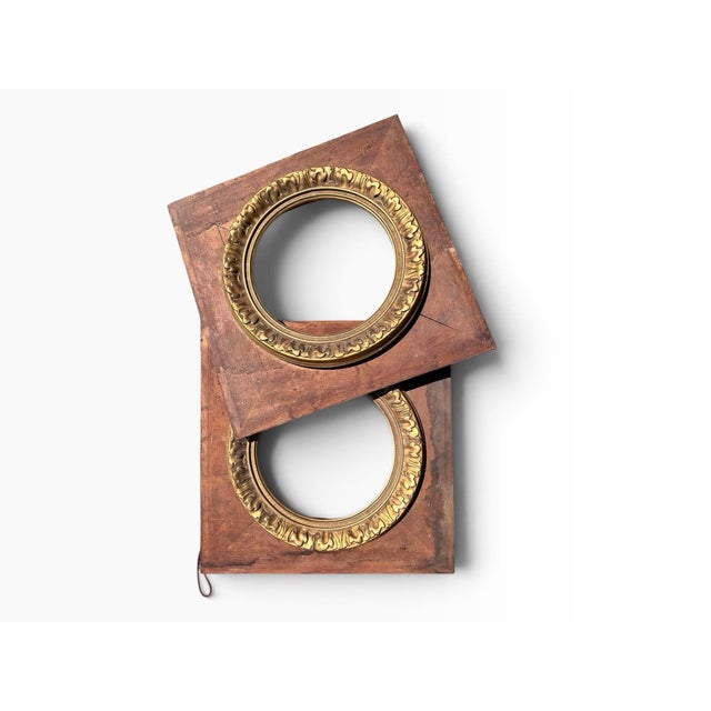 Wood Antique French Giltwood Oval Picture Frames, Pair With Acanthus Leaf Carving For Sale - Image 7 of 7