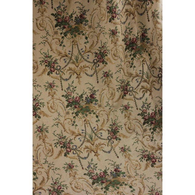 Antique 1880s French Rococo Design Printed Linen Bed Hanging Curtain Fabric Chairish