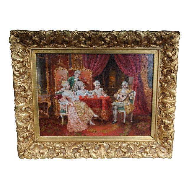 Stephan Sedlacek, Rococo Painting, Oil on Canvas, Framed For Sale