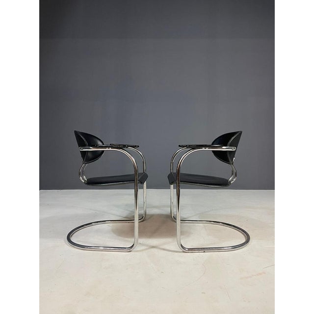 Plastic Bauhaus Style Chairs in Chrome by Effezeta, 1980s, Set of 2 For Sale - Image 7 of 10