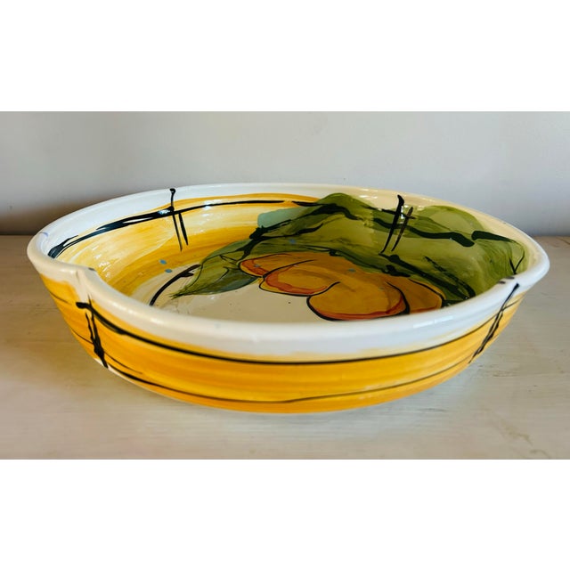 Large Studio Pottery Hand Painted Serving Bowl by Donna Toohey For Sale - Image 4 of 8