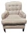 George Smith Beige Linen Upholstered Roll Arm Club Chair - 1 of 2 For Sale