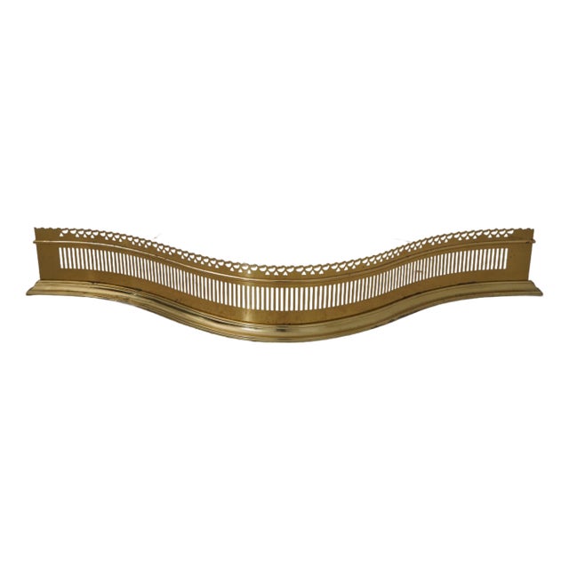 Virginia Metalcrafters Colonial Williamsburg Brass Fireplace Fender For Sale