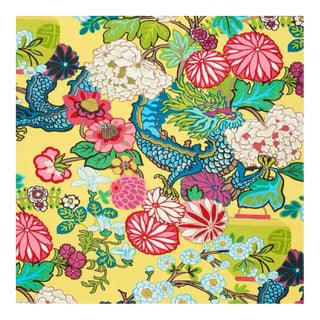 Sample, Schumacher Chiang Mai Dragon in Yellow For Sale