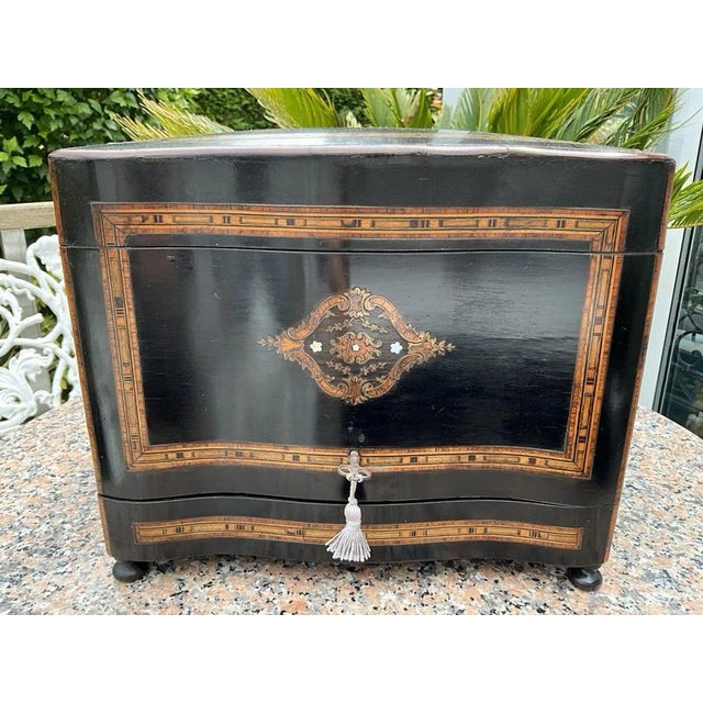 Napoleon III Boulle Liquor Cabinet by Cristallerie Du Pantin, Set of 20 For Sale - Image 3 of 18