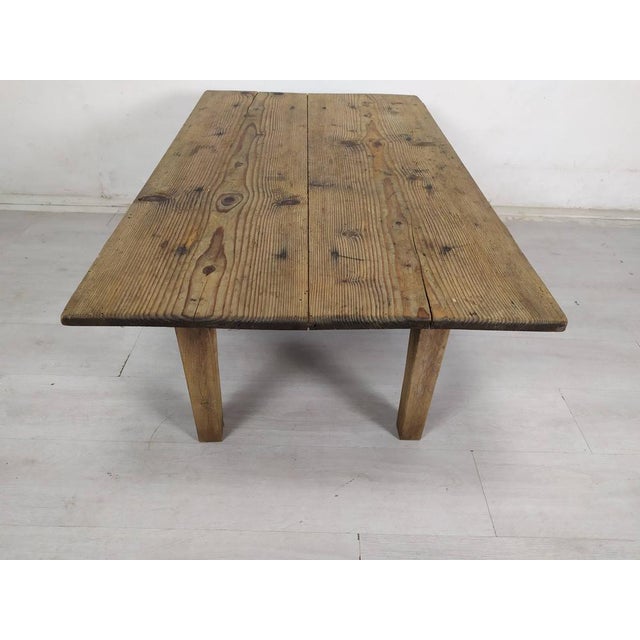 Rustic Vintage Fir Farm Table For Sale - Image 3 of 18