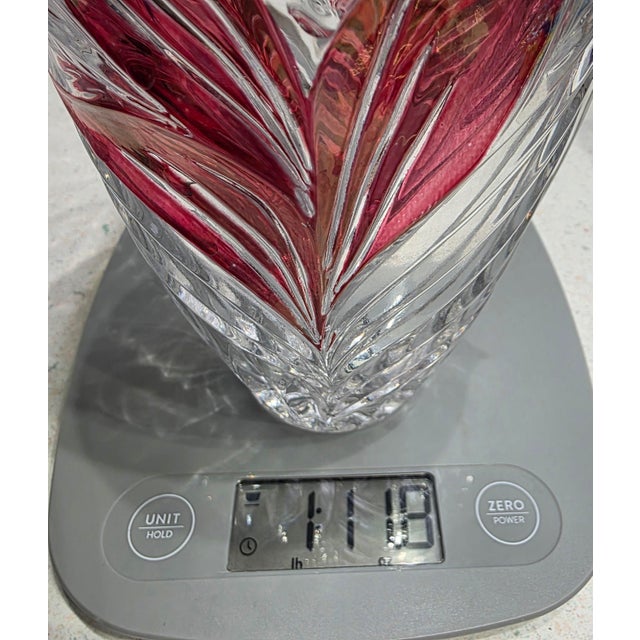 Glass Vintage Hand Blown Anna Hütte Florentine Crystal Vase ~ Made in Western Germany For Sale - Image 7 of 7