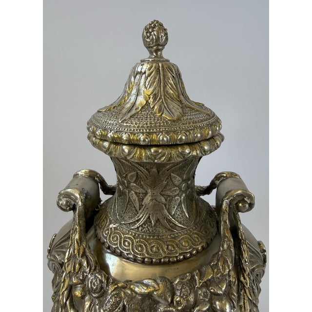 Classical Roman Mid 20th Century Ornate Lidded Bronze Jar For Sale - Image 3 of 10