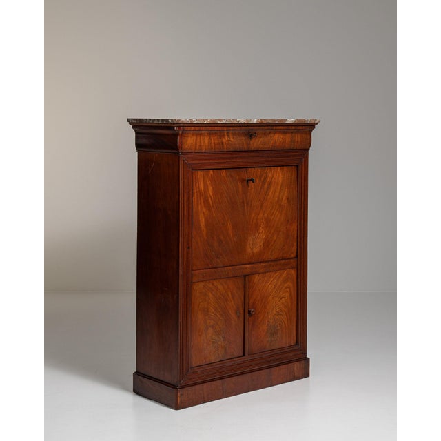19th Century France Rich Mahogany Mahogany Secretaire Abattant For Sale In Greensboro - Image 6 of 10