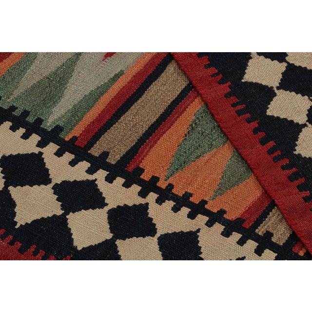 Textile 1950s Vintage Afghani Tribal Kilim Rug With Geometric Patterns For Sale - Image 7 of 7