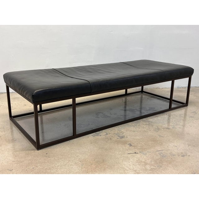 Mitchell Gold + Bob Williams Carmen Leather Cocktail Ottoman or Museum Bench For Sale - Image 13 of 13