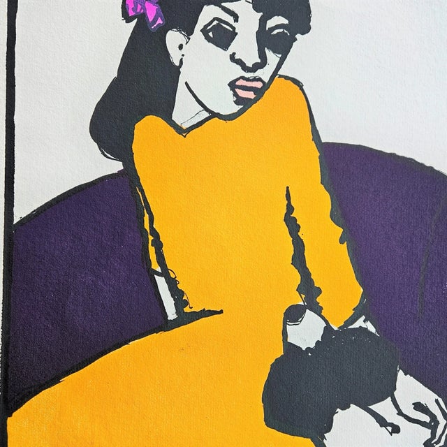 Mid-Century Modern Gernot Kissel, Woman with Dog, 1970s, Lithograph For Sale - Image 3 of 4
