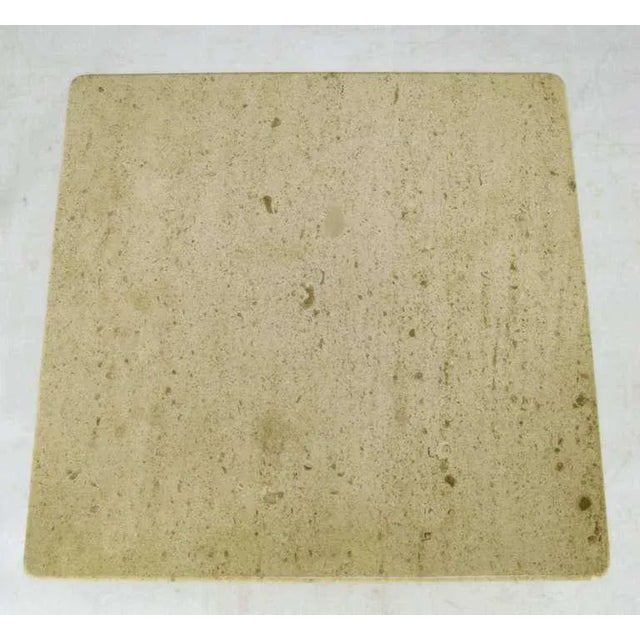 Spanish Revival Maple and Portuguese Travertine Side Tables - a Pair For Sale In Chicago - Image 6 of 8