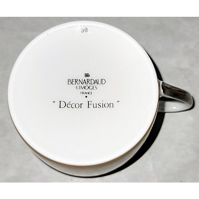 Bernardaud Limoges Fusion Teacups, Set of 6 For Sale - Image 9 of 10