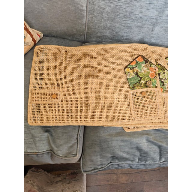Vintage Rattan Placemats With Napkins For Sale In San Antonio - Image 6 of 12
