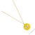 Cheerful Neon Yellow Evil Eye & Diamond Pendant Gold Chain Necklace For Sale In Miami - Image 6 of 7