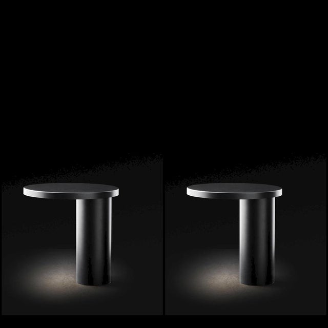 Set of two table lamps "cylinda" designed by angeletti & ruzza in 2017. Table lamp giving direct led light in metal....