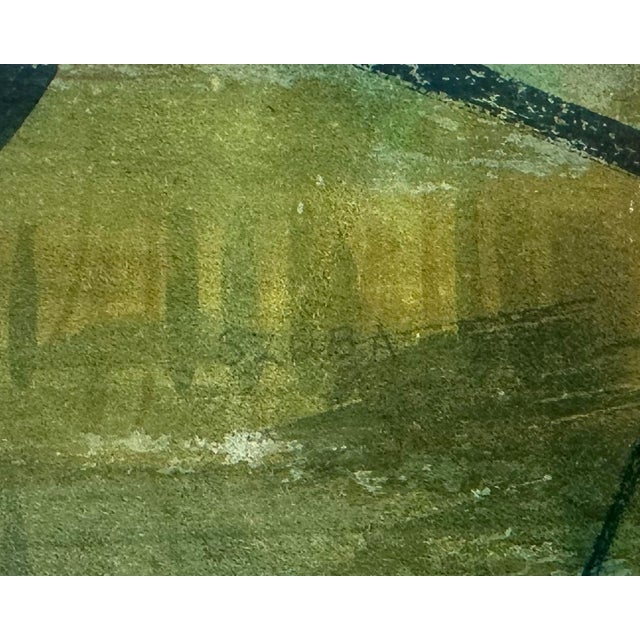 Blue Abstract Watercolor Painting of a Harbor by Szuba For Sale - Image 8 of 8