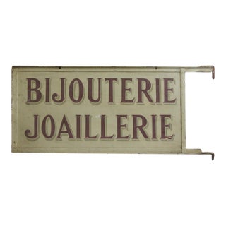 Vintage Riveted Double Sided Jewelry Sign For Sale
