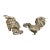 Pair Antique Silver Cockerel Rooster Figurines / Sculptures For Sale