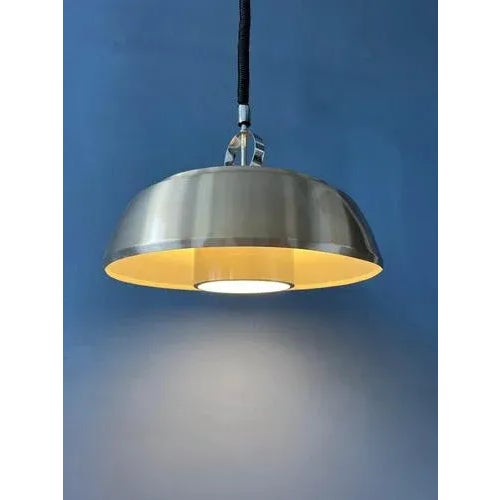 Mid-Century Aluminium Pendant Lamp with Orange Lacquer For Sale - Image 11 of 11