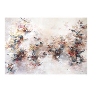 A Romantic Dance - Large Abstract Illuminous Textural Floral Acrylic Painting Original Artwork by Ve Boisvert For Sale