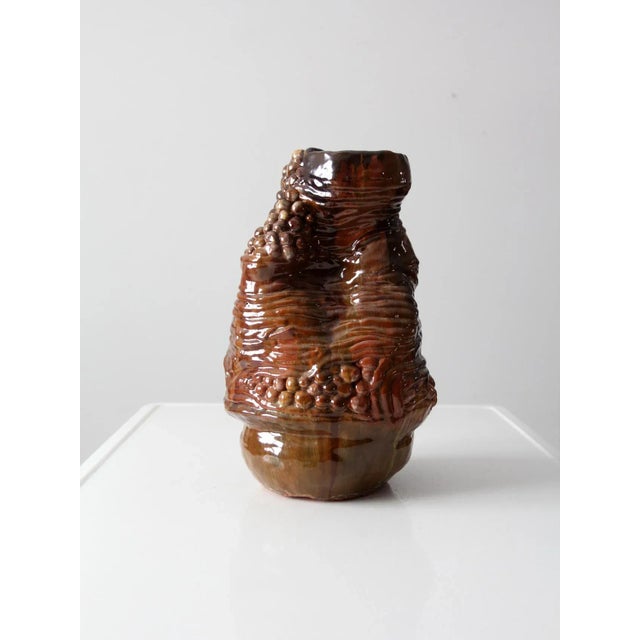 1970s 1979 Studio Pottery Free Form Vase For Sale - Image 5 of 13