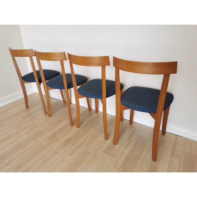 Vintage Italian Dining Chairs with Blue Fabric Seats from Calligaris, 1990s, Set of 4 For Sale - Image 14 of 18