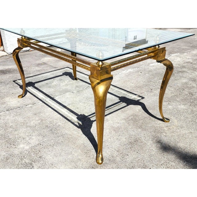 1970s La Barge Brass Dining Table Desk 1970s For Sale - Image 5 of 16