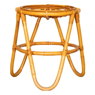 Italian Bamboo Stool, 1950s For Sale